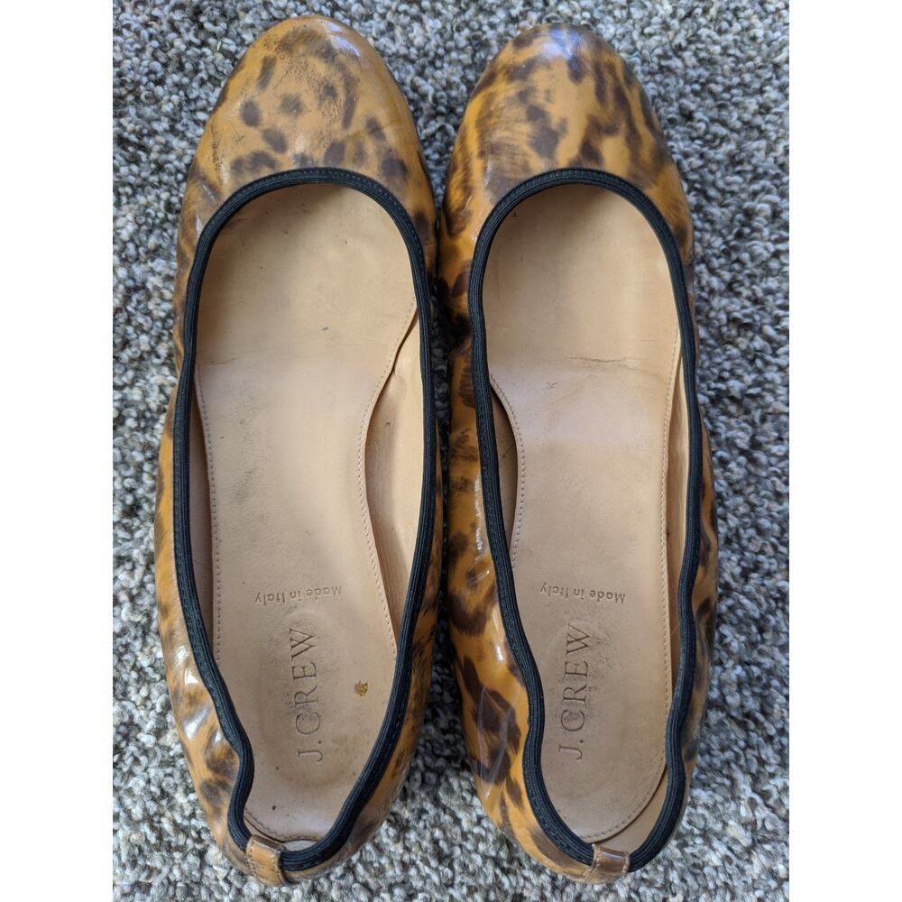 J.Crew Flats Slip On Loafers Womens Size 9 Leopard Print Leather Made In Italy